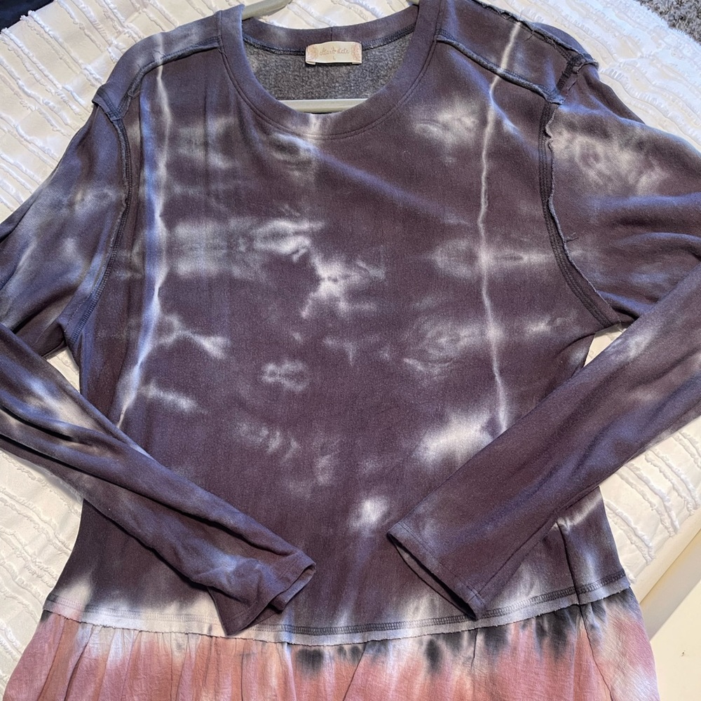 Tie Dye Flared long sleeve tshirt from Altar’d State.